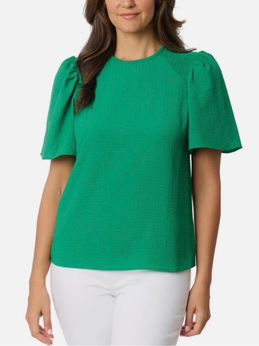 NWOT Draper James Green Flutter Sleeve Blouse